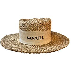 Vintage Maxfli Golf Hat Straw One Size Made In USA Stitched Logo Hatband Bow